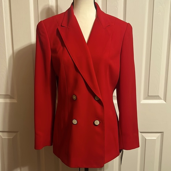 Liz Claiborne Petite Collection Deep Red Blazer Button Up Jacket Size 6P New tag - Picture 1 of 10